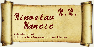 Ninoslav Mančić vizit kartica